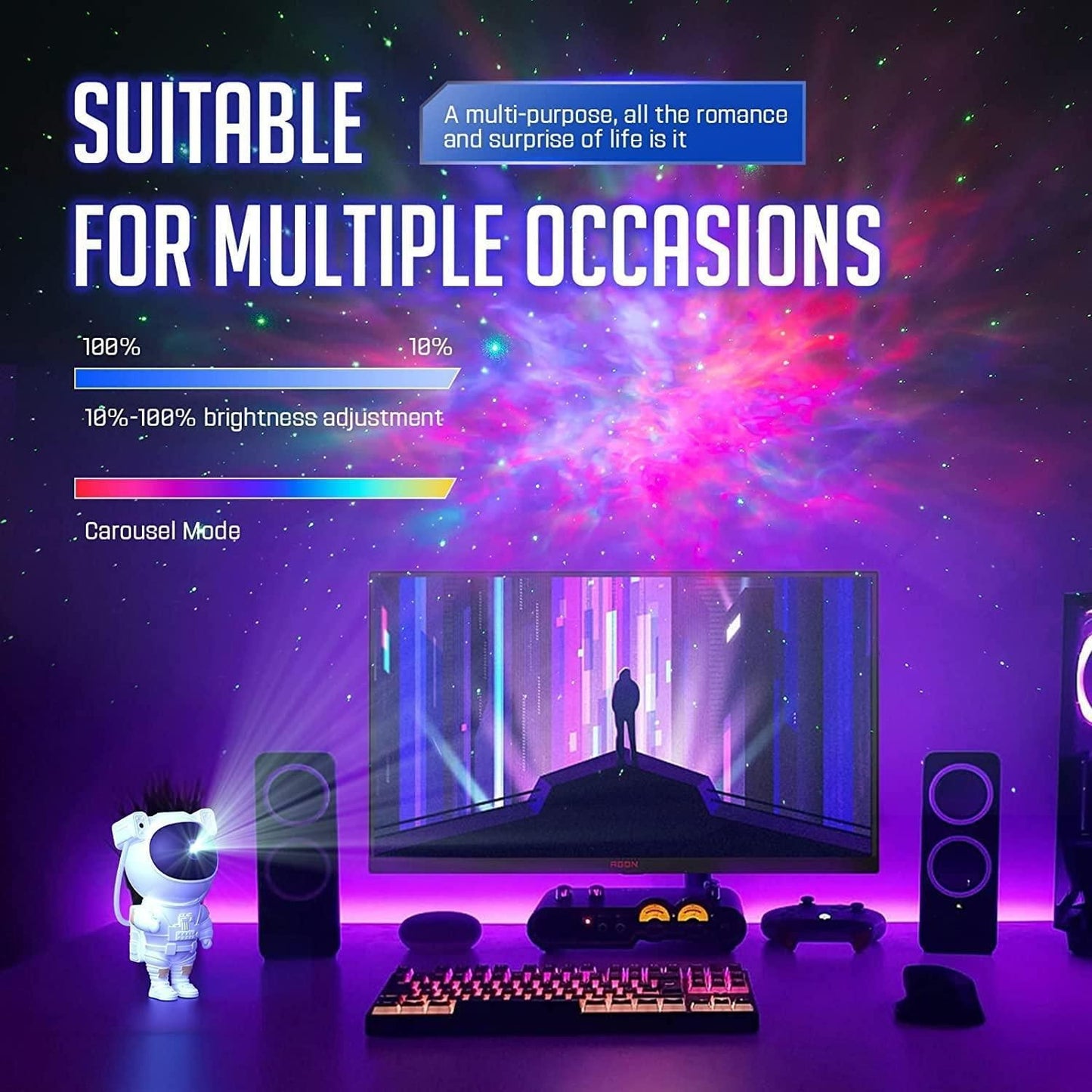 360° Astronaut Galaxy Projector